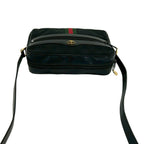 Gucci Vintage Sherry Line GG Logo Pattern Canvas Leather Mini Shoulder Bag Black — view 4