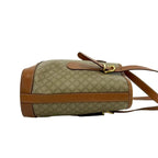 Celine Vintage Macadam Blason Logo Pattern Leather Tote Bag Beige Brown