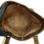 Gucci Vintage Plus Pattern Logo Leather Tote Brown — view 9