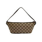 Gucci Logo GG All Over Pattern Canvas Leather Mini Handbag Pouch Brown Beige — view 3