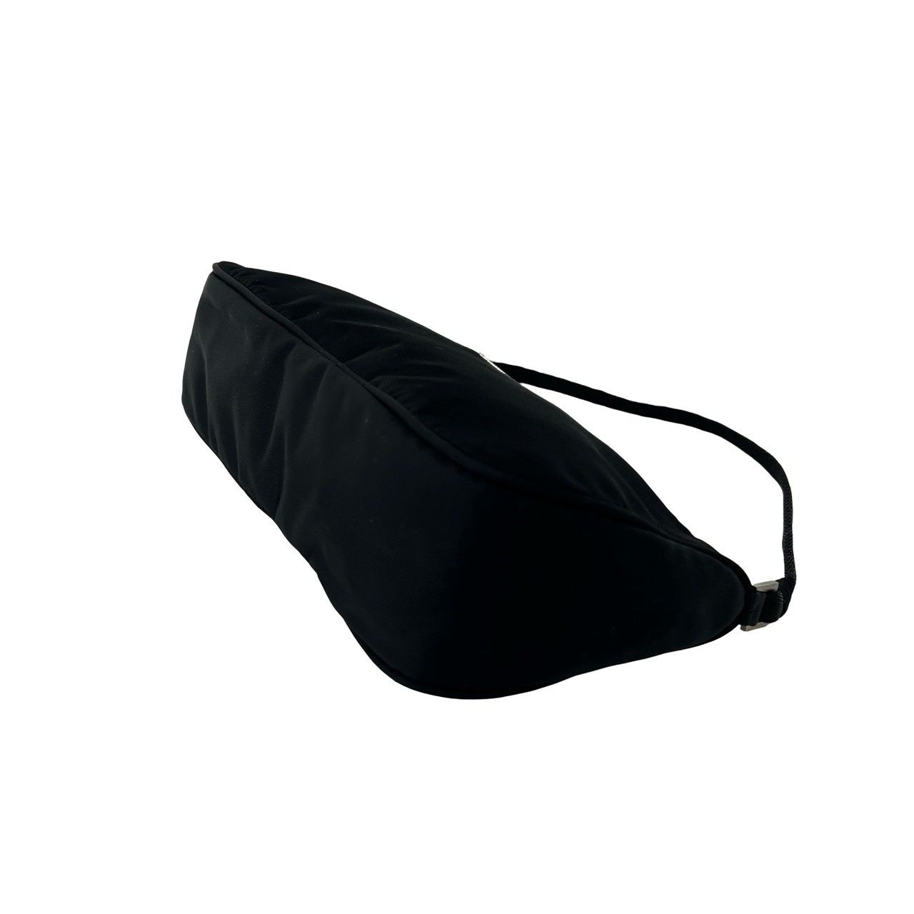 Prada Triangle Logo Plate Tessuto Nylon Mini Handbag Pouch Black — view 8
