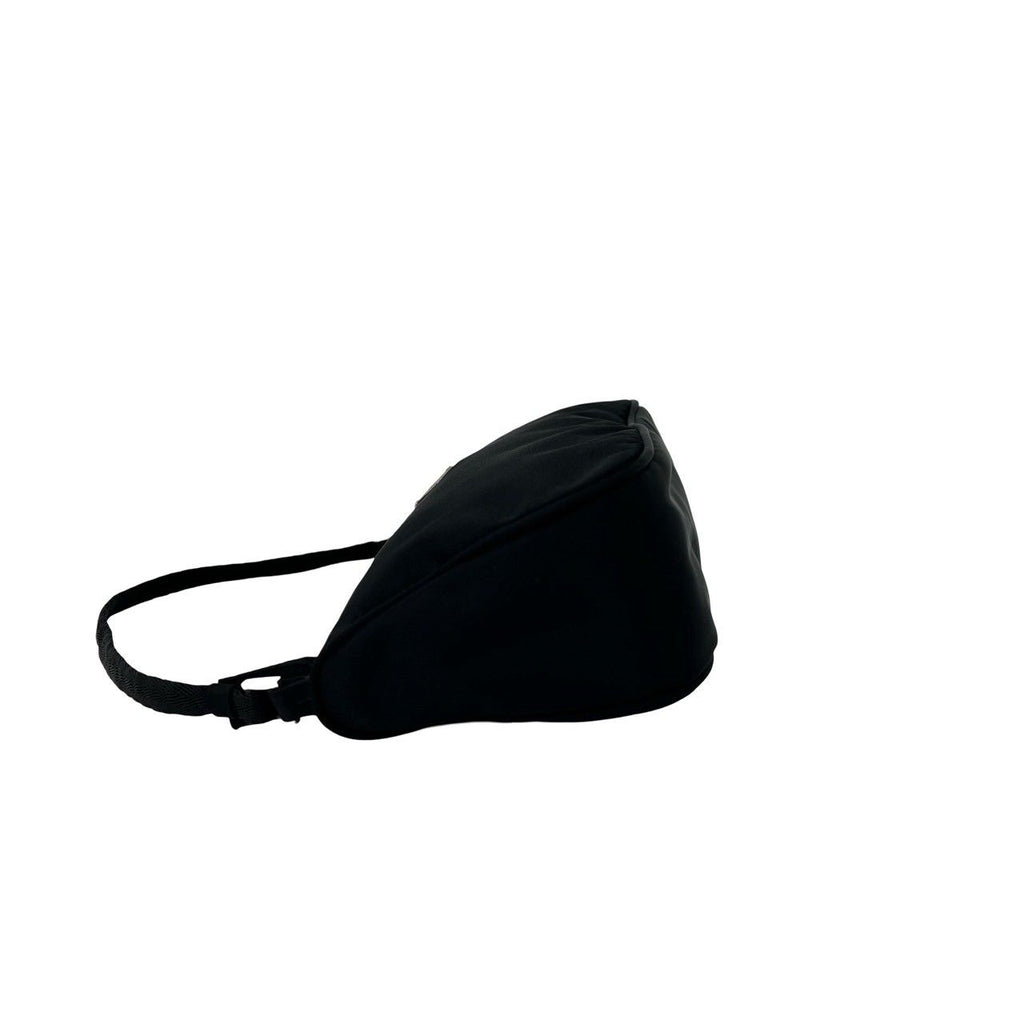 Prada Triangle Logo Plate Tessuto Nylon Mini Handbag Pouch Black — view 5