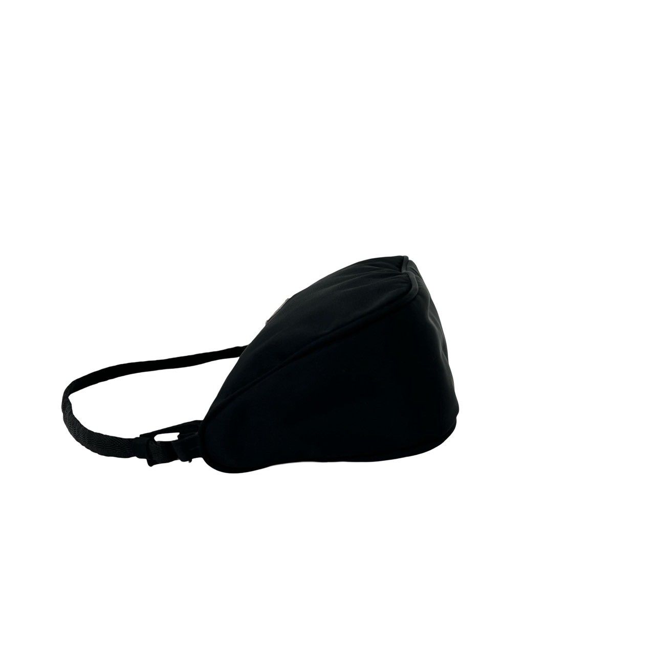 Prada Triangle Logo Plate Tessuto Nylon Mini Handbag Pouch Black — view 5