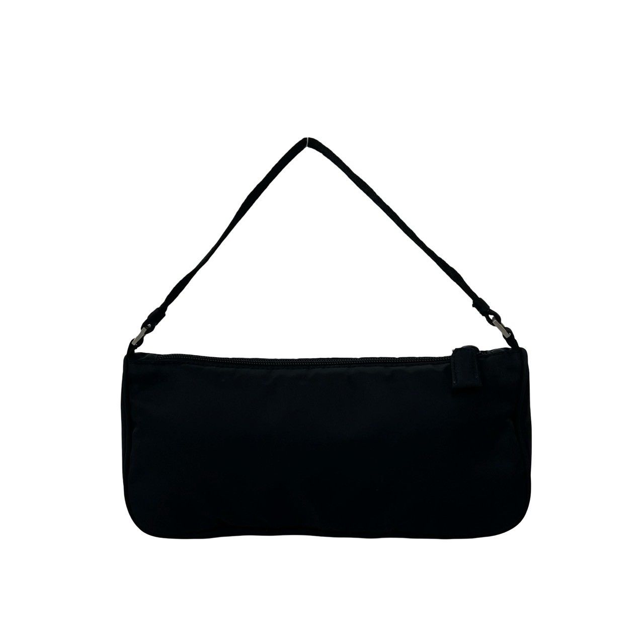 Prada Triangle Logo Plate Tessuto Nylon Mini Handbag Pouch Black — view 3