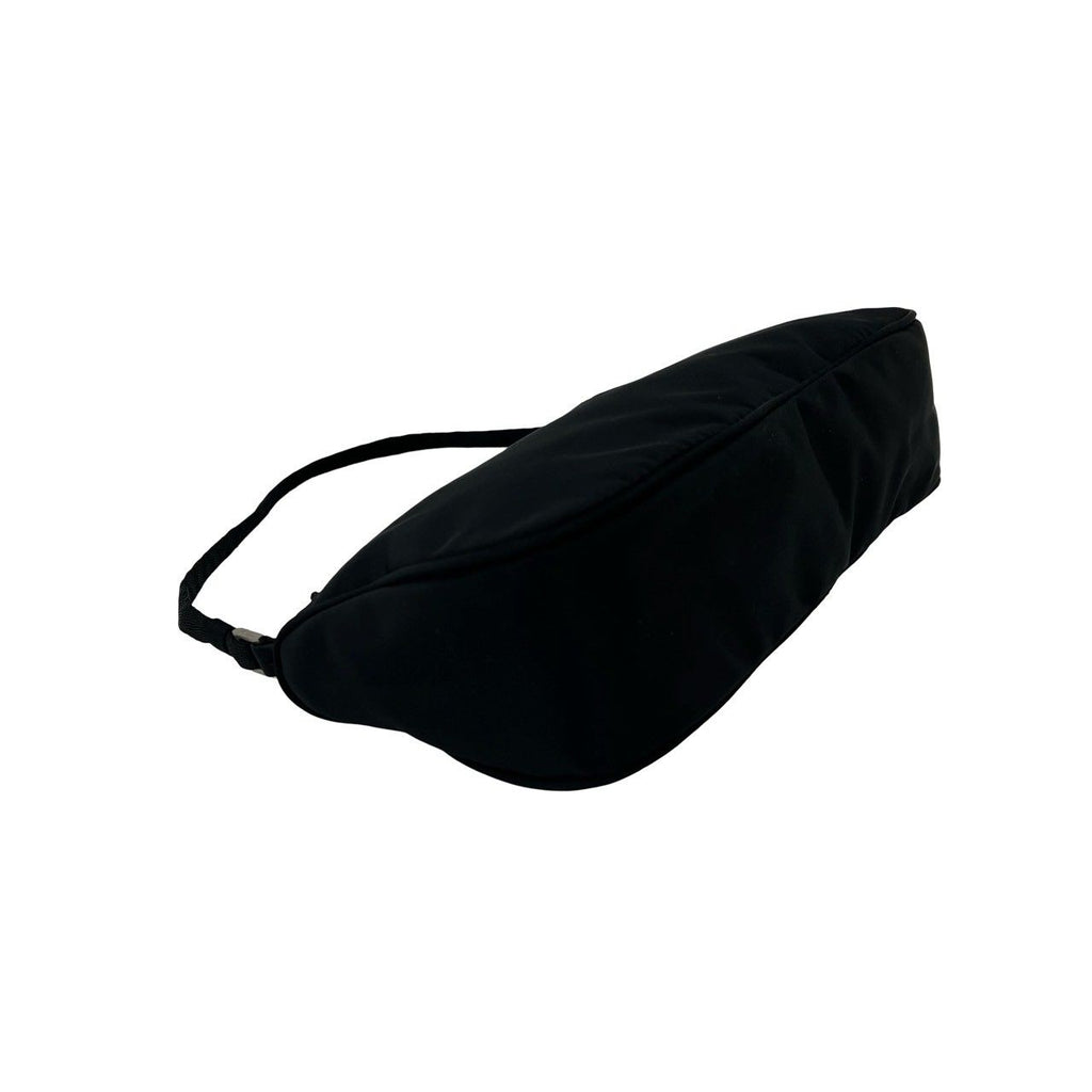 Prada Triangle Logo Plate Tessuto Nylon Mini Handbag Pouch Black — view 7