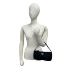 Prada Triangle Logo Plate Tessuto Nylon Mini Handbag Pouch Black — view 2