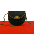 Dior Vintage Honeycomb Pattern Leather Shoulder Bag Pochette Crossbody Gray