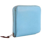 Hermes Compact Silk in Veau Light Blue Coin Case — view 3