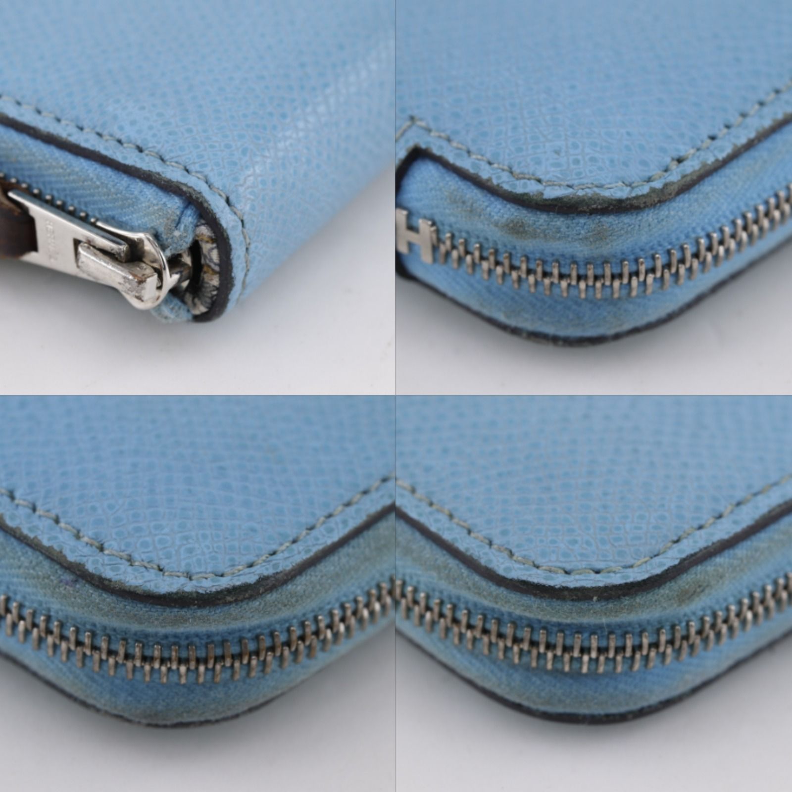 Hermes Compact Silk in Veau Light Blue Coin Case — view 4