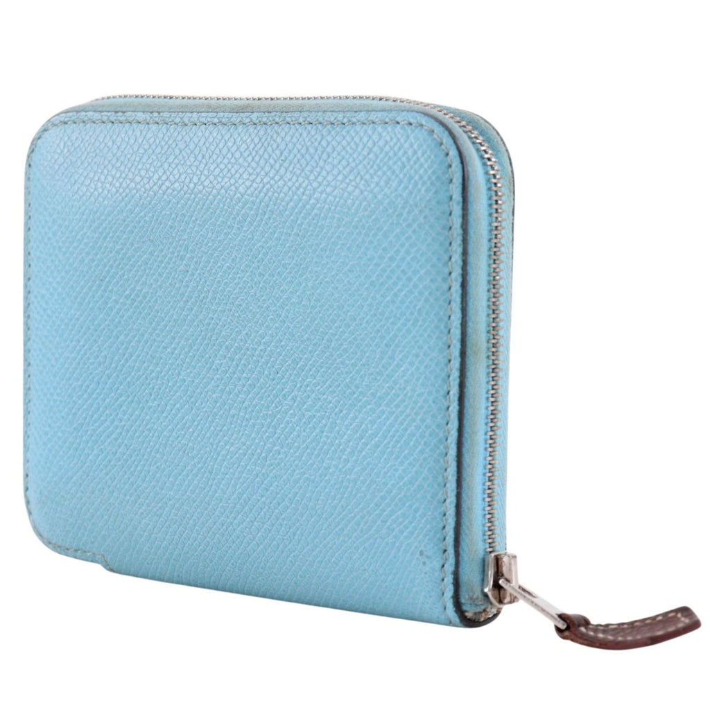 Hermes Compact Silk in Veau Light Blue Coin Case — view 2