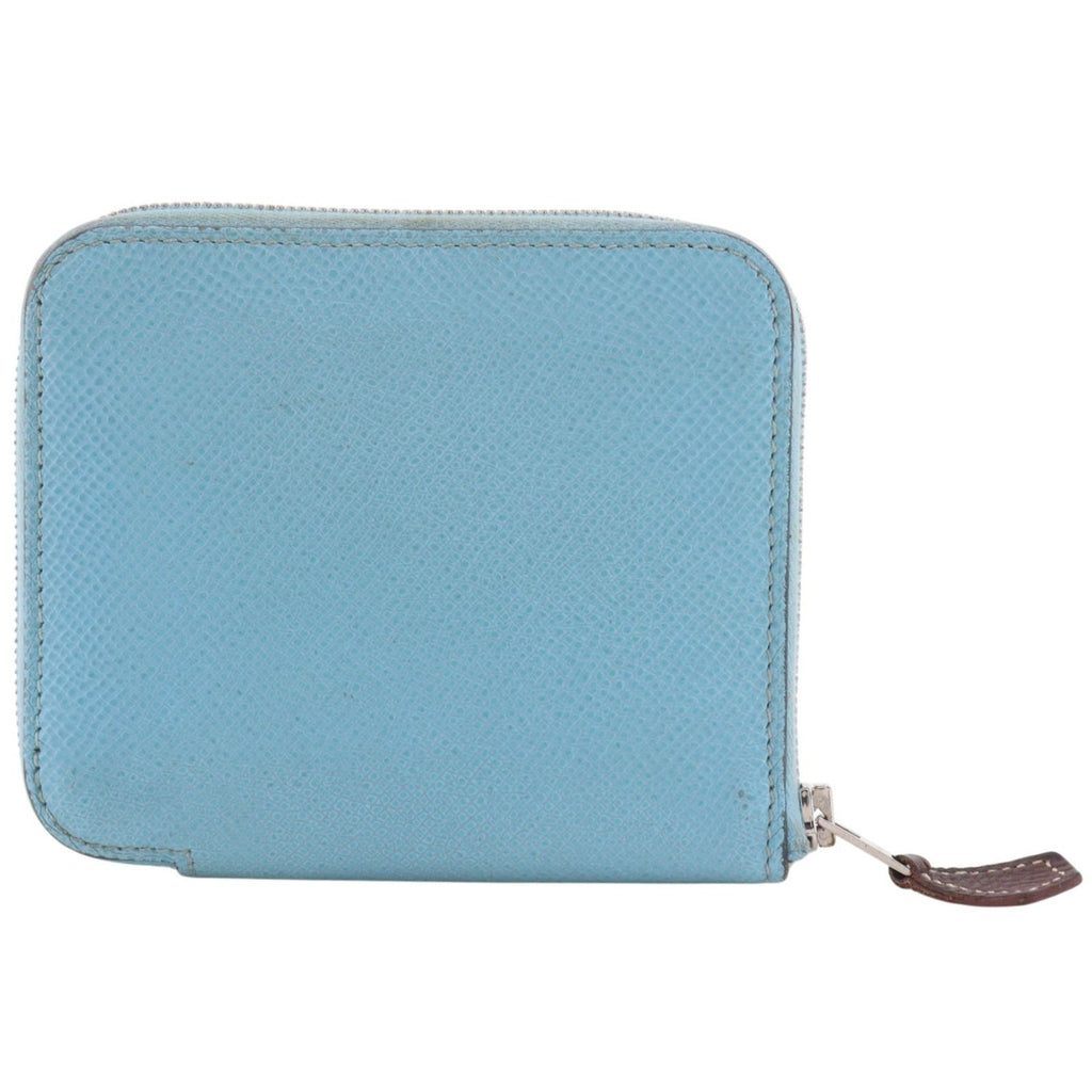 Hermes Compact Silk in Veau Light Blue Coin Case
