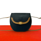 Dior Vintage CD Logo Leather Shoulder Bag Pochette Crossbody Black