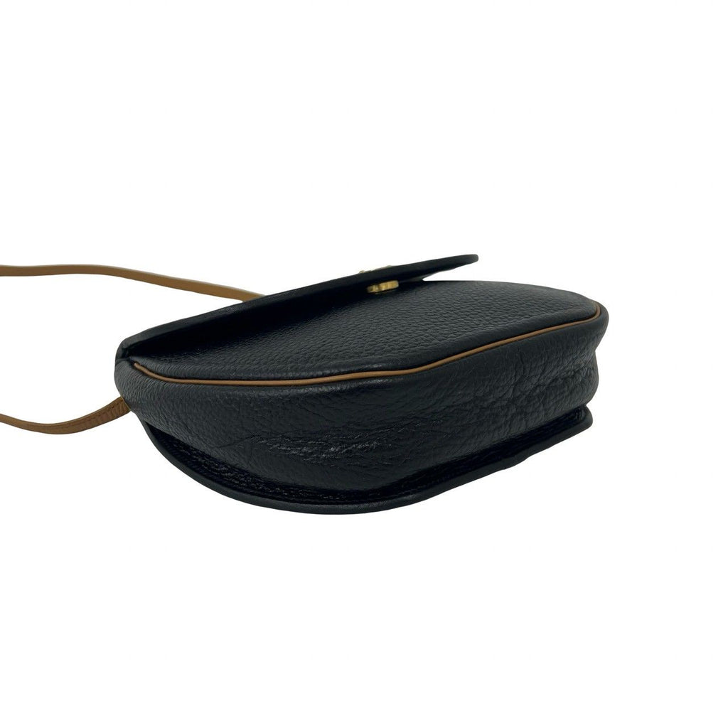 Dior Vintage CD Logo Leather Shoulder Bag Pochette Crossbody Black