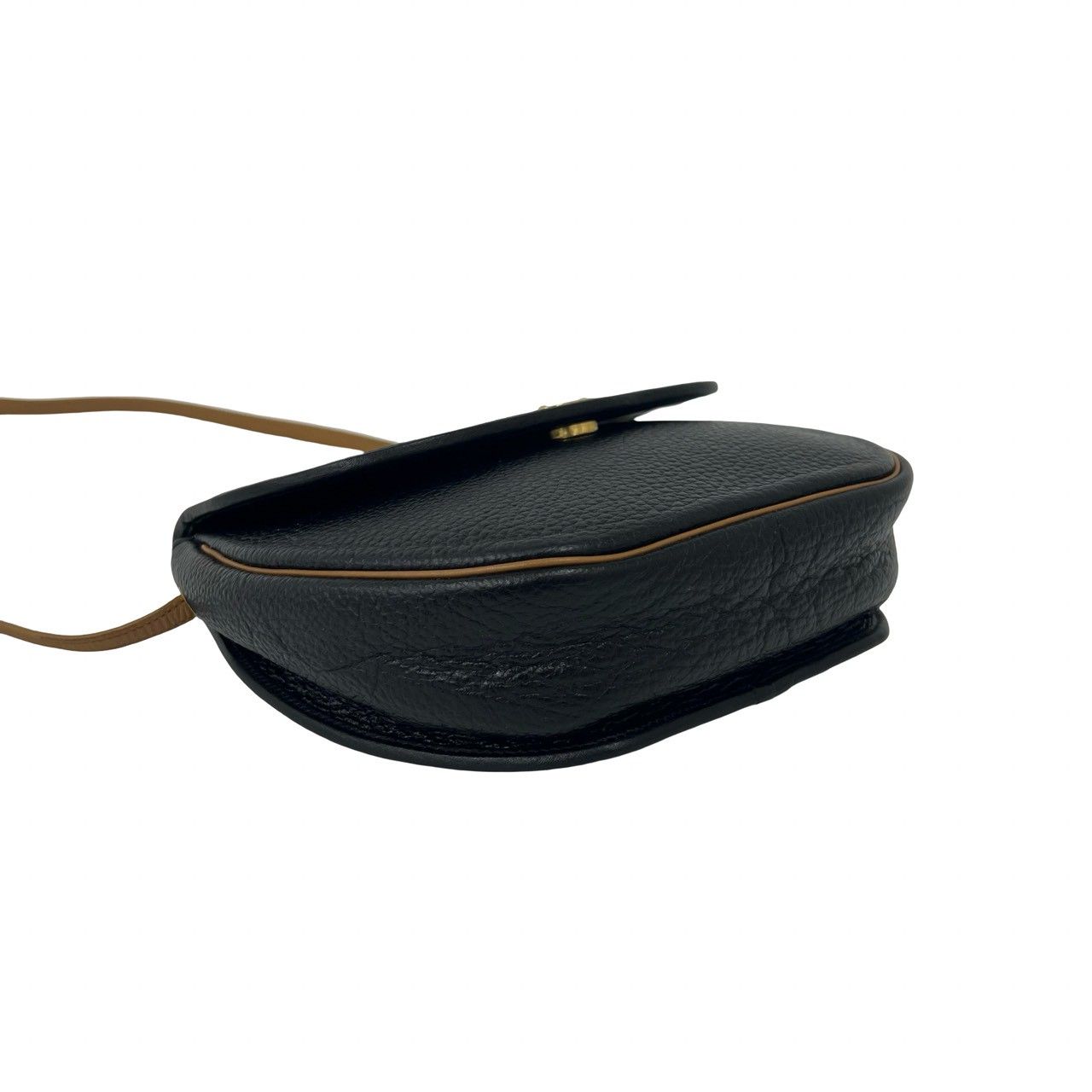 Dior Vintage CD Logo Leather Shoulder Bag Pochette Crossbody Black