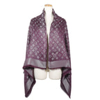 Louis Vuitton Monogram Shine Silk Purple Shawl Scarf — view 2