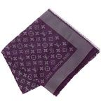 Louis Vuitton Monogram Shine Silk Purple Shawl Scarf