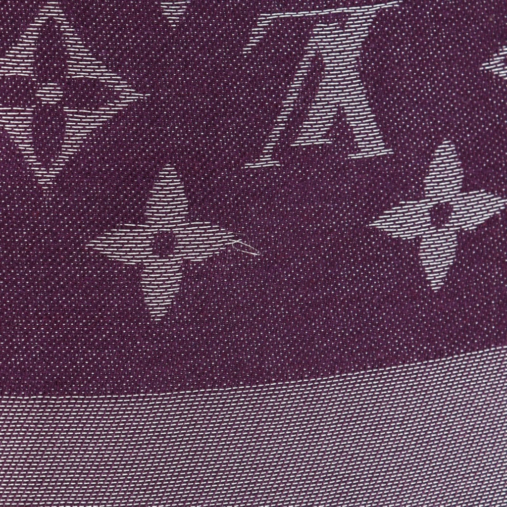 Louis Vuitton Monogram Shine Silk Purple Shawl Scarf — view 4