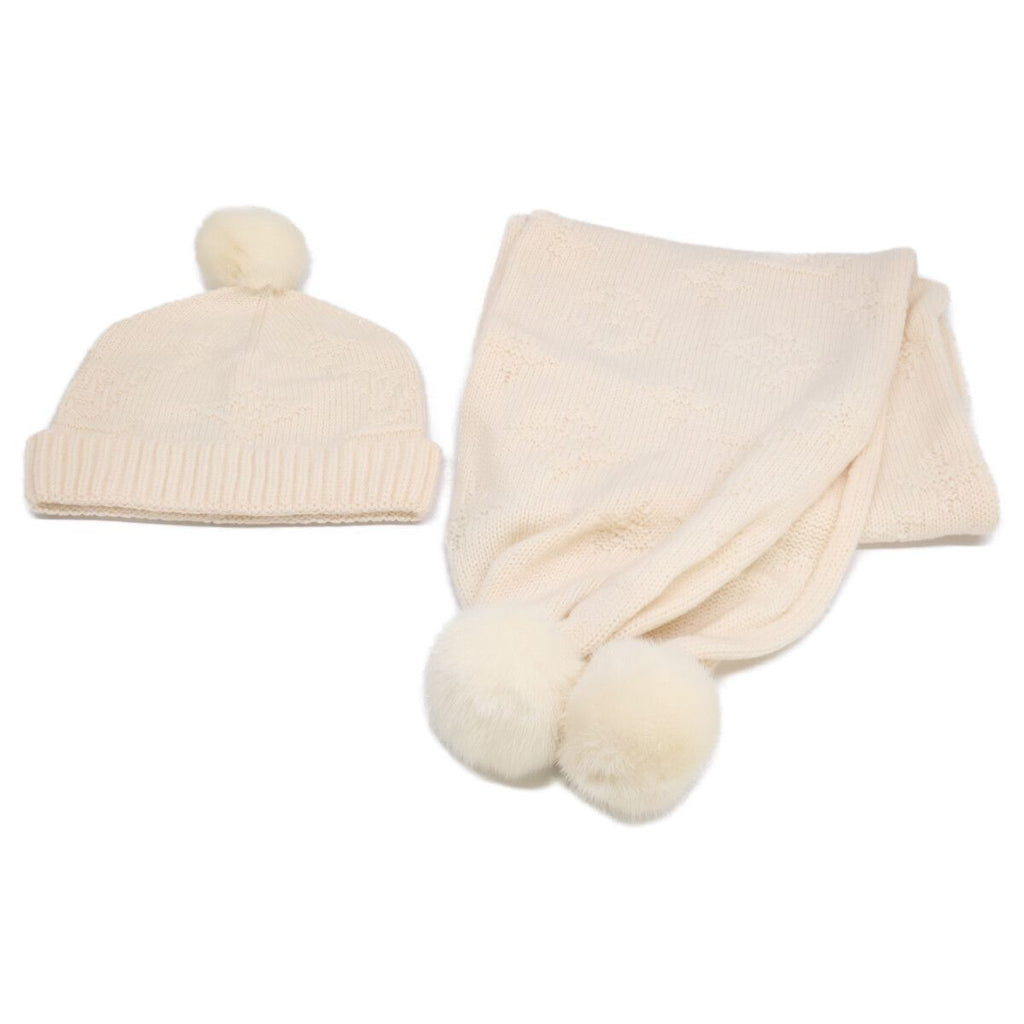 Louis Vuitton Monogram Cashmere Mink Scarf & Knit