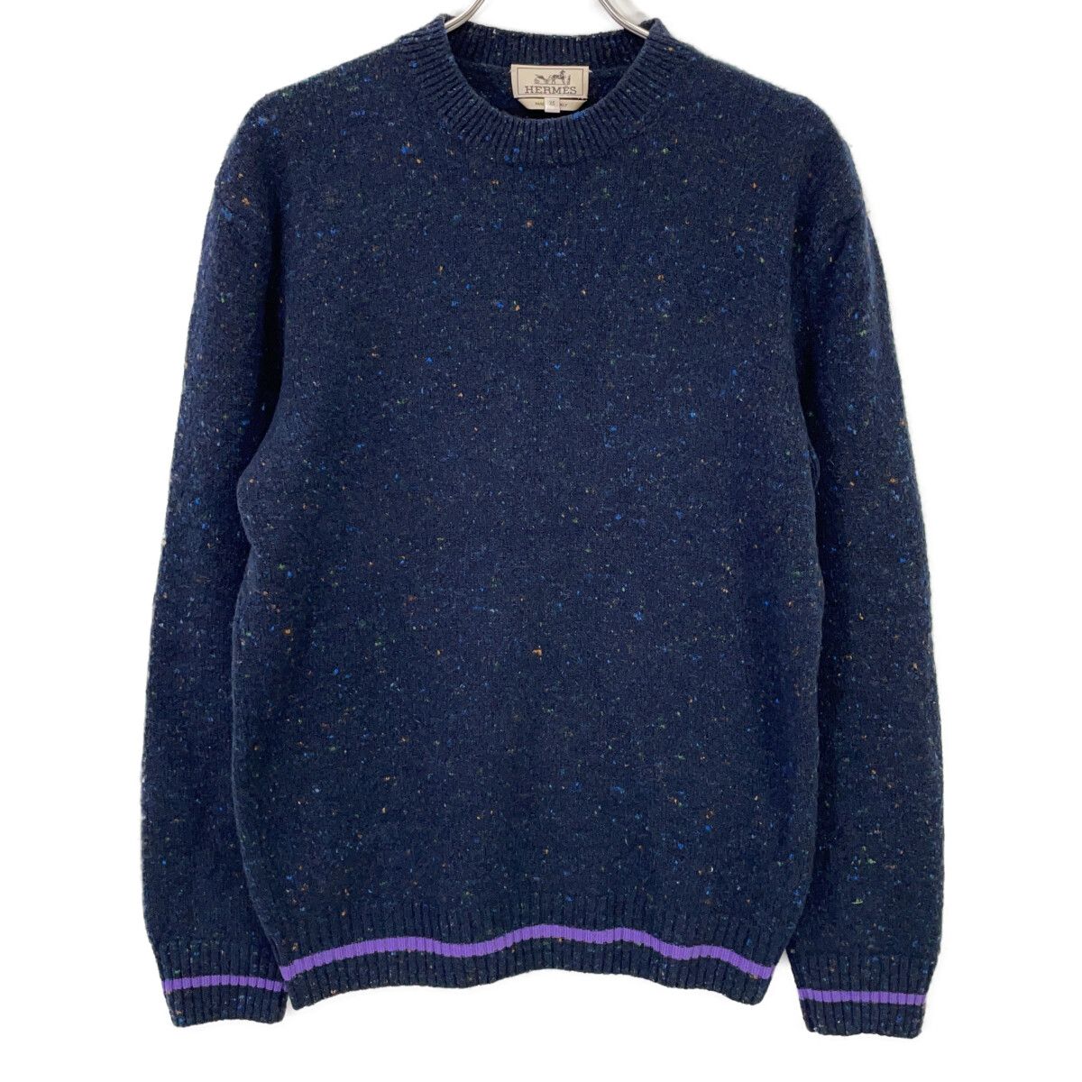 Hermes Navy Cashmere Blend Knit Sweater XS