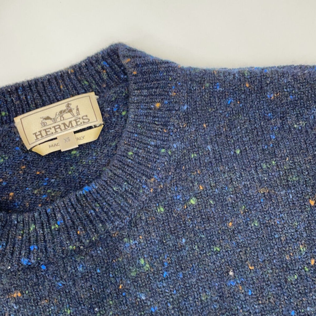 Hermes Navy Cashmere Blend Knit Sweater XS — view 6