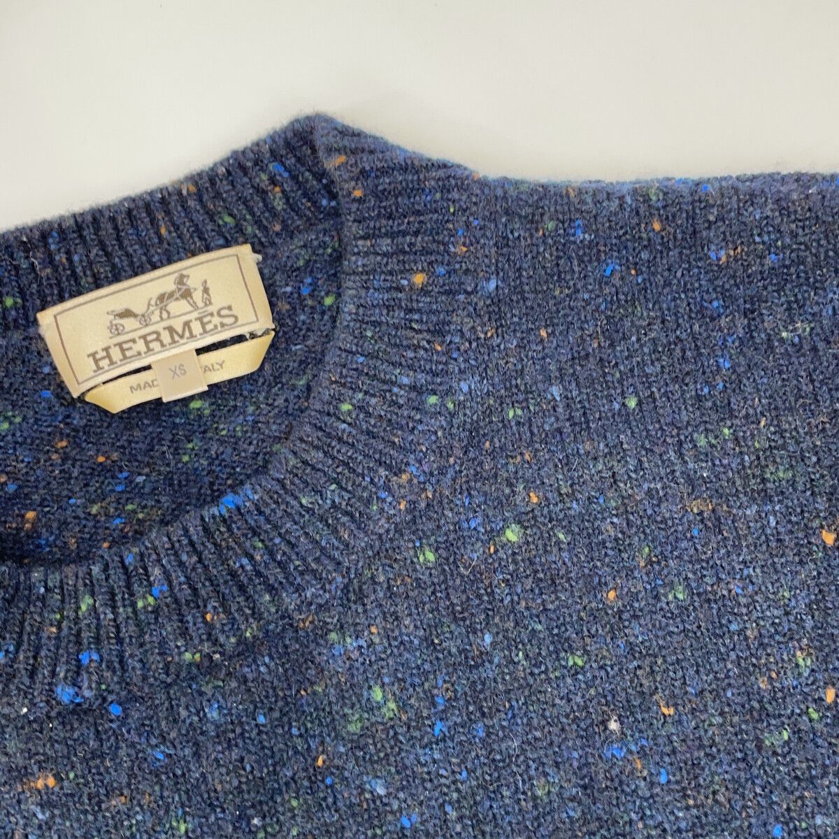 Hermes Navy Cashmere Blend Knit Sweater XS — view 6