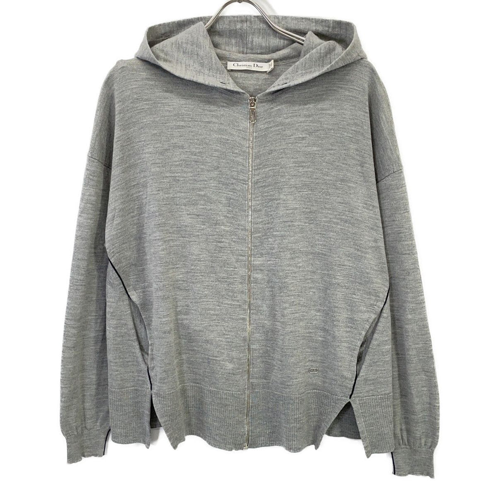 Dior Gray CD Logo Wool Silk Hoodie 36