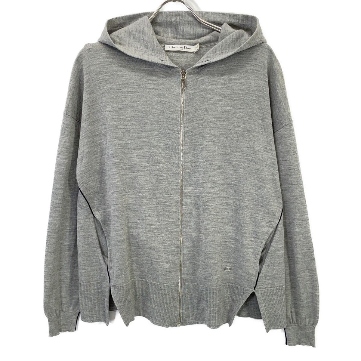 Dior Gray CD Logo Wool Silk Hoodie 36