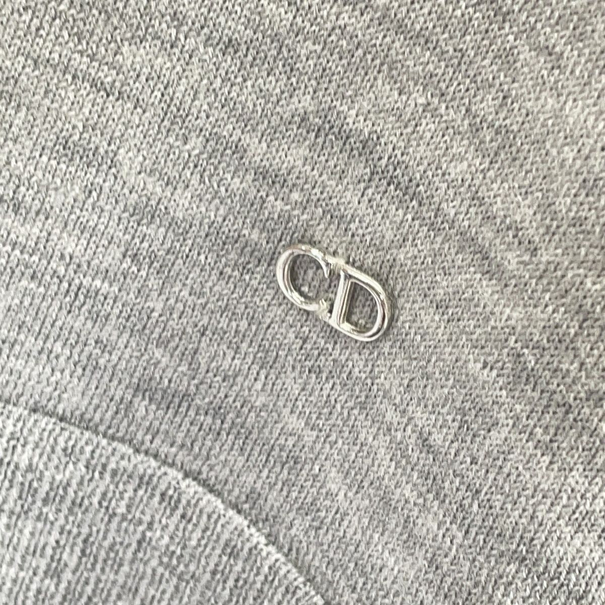 Dior Gray CD Logo Wool Silk Hoodie 36 — view 7