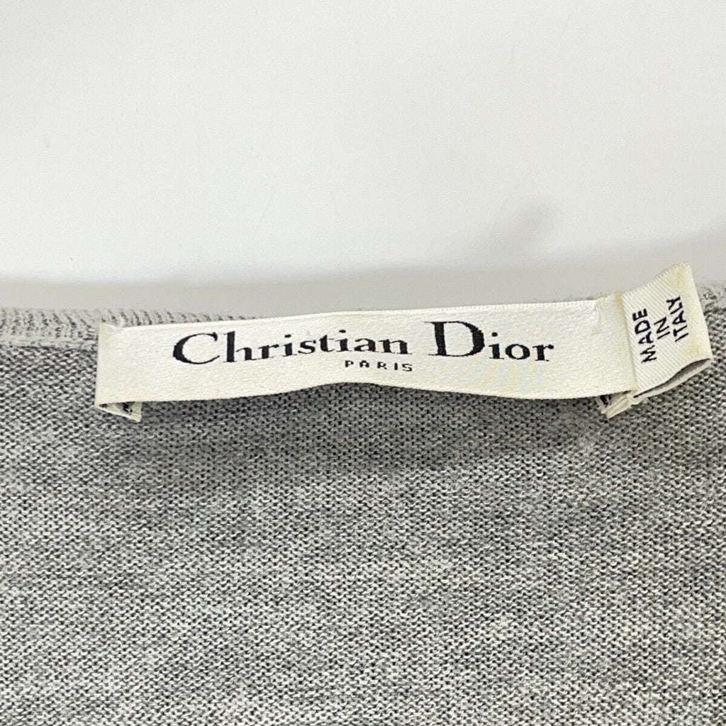 Dior Gray CD Logo Wool Silk Hoodie 36 — view 4