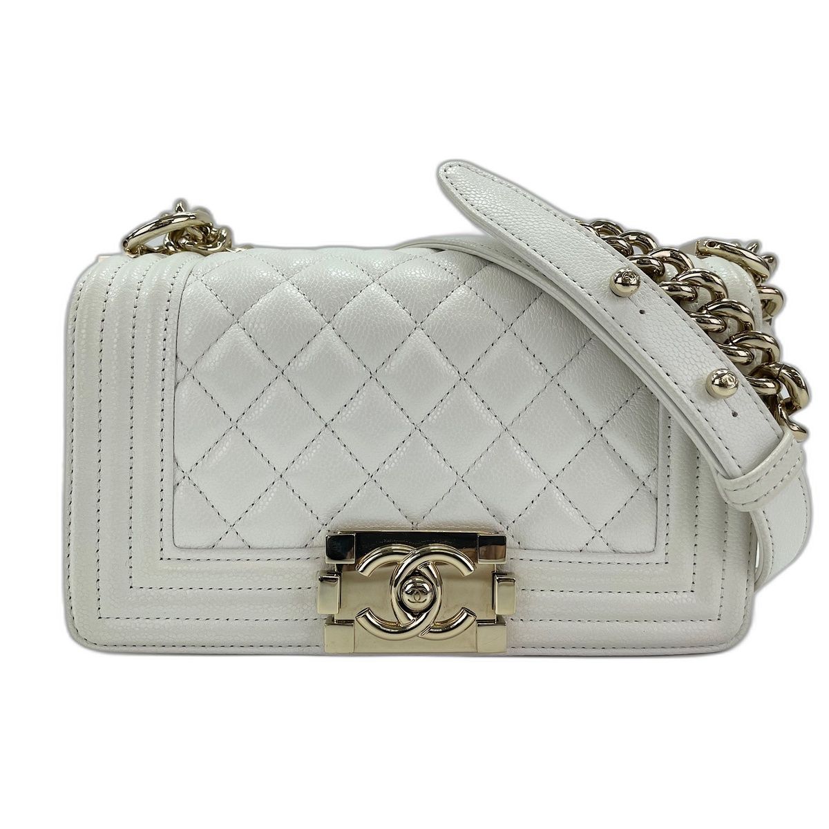 Chanel Shoulder Bag Caviar Leather Boy Small