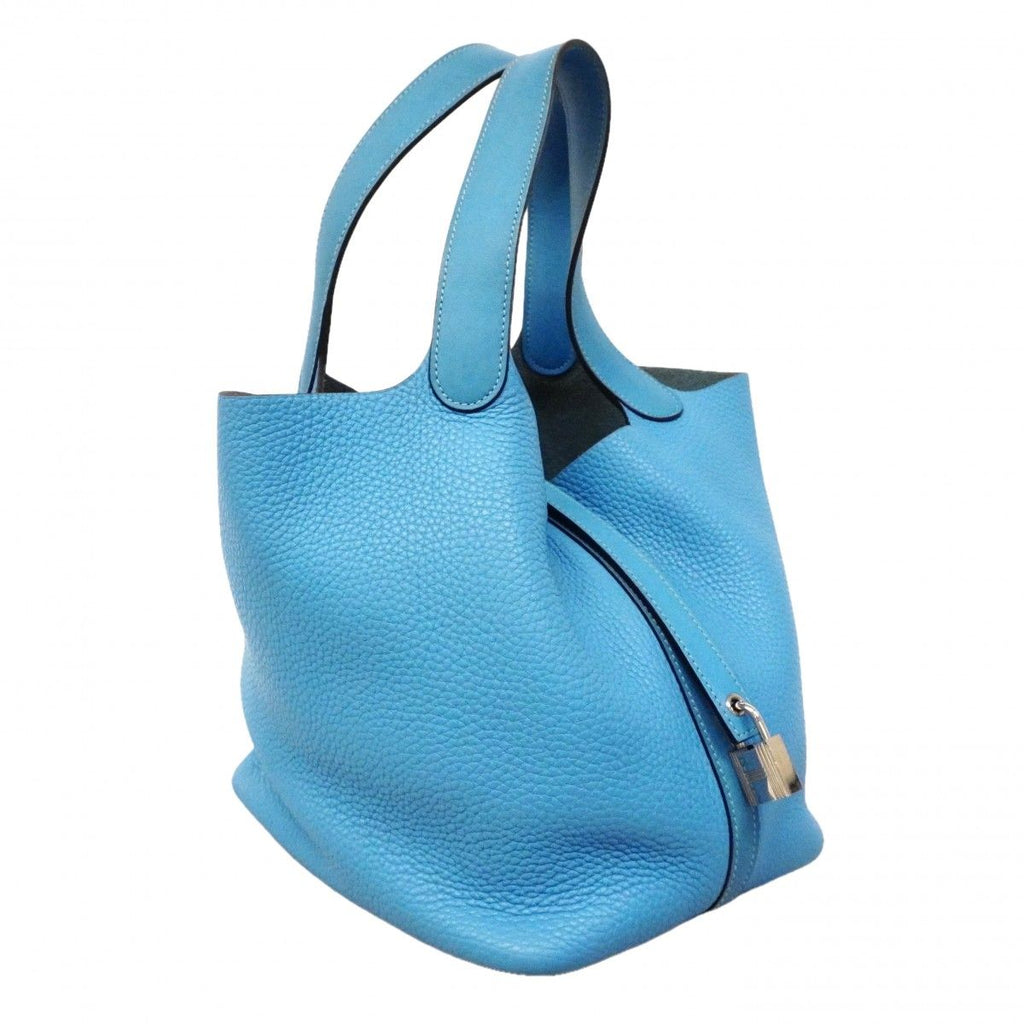 Hermes Handbag Picotin Lock MM Taurillon Clemence Swift Blue Paradise Silver — view 2