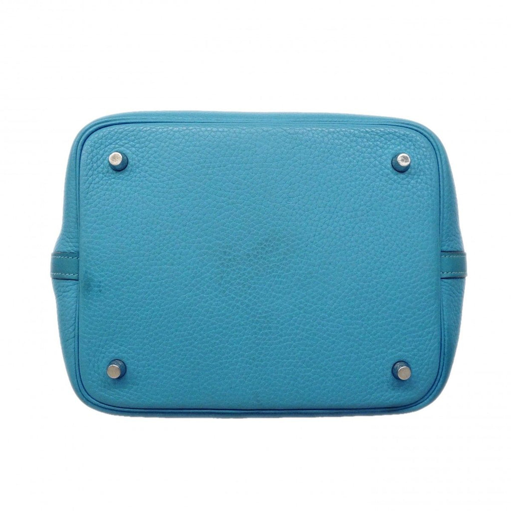 Hermes Handbag Picotin Lock MM Taurillon Clemence Swift Blue Paradise Silver — view 3
