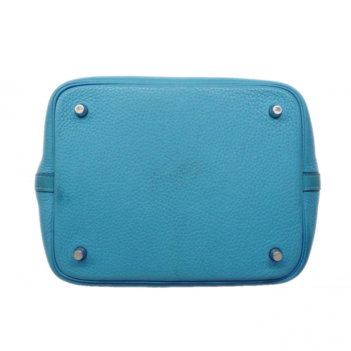 Hermes Handbag Picotin Lock MM Taurillon Clemence Swift Blue Paradise Silver — view 3