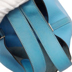 Hermes Handbag Picotin Lock MM Taurillon Clemence Swift Blue Paradise Silver — view 9
