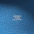 Hermes Handbag Picotin Lock MM Taurillon Clemence Swift Blue Paradise Silver — view 5