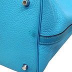 Hermes Handbag Picotin Lock MM Taurillon Clemence Swift Blue Paradise Silver — view 7