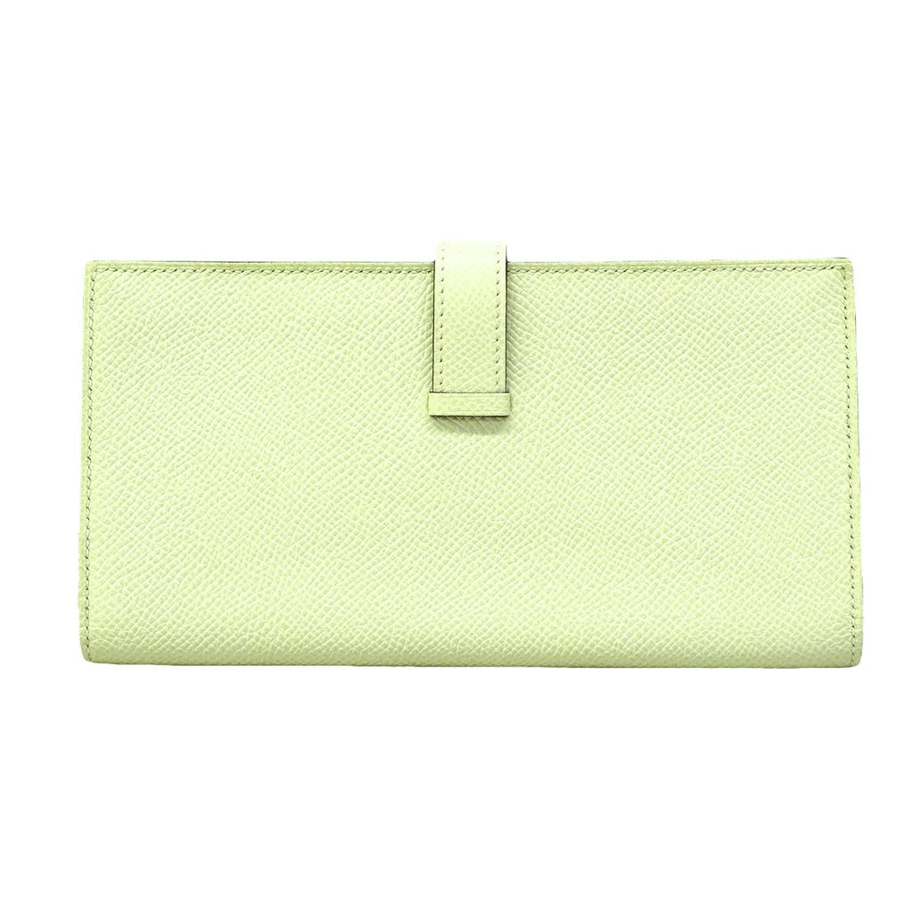 Hermes Wallet Bearn Souffle Verso Veau Epsom Vert Fizz Yucca Silver — view 9