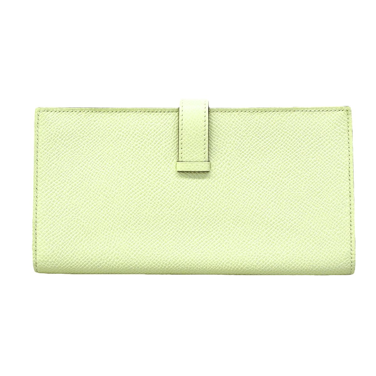 Hermes Wallet Bearn Souffle Verso Veau Epsom Vert Fizz Yucca Silver — view 9
