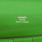 Hermes Wallet Bearn Souffle Verso Veau Epsom Vert Fizz Yucca Silver — view 5