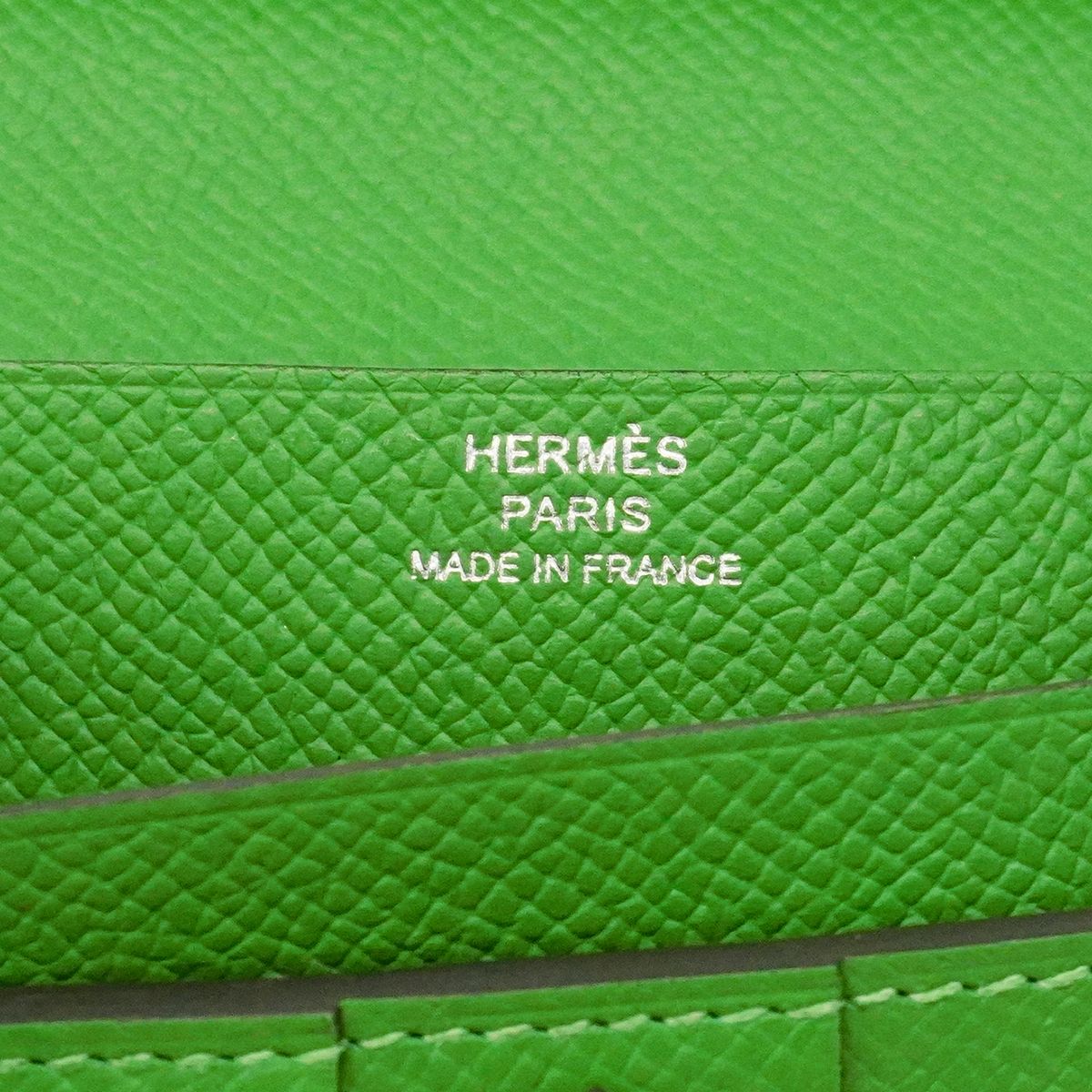 Hermes Wallet Bearn Souffle Verso Veau Epsom Vert Fizz Yucca Silver — view 5