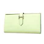 Hermes Wallet Bearn Souffle Verso Veau Epsom Vert Fizz Yucca Silver