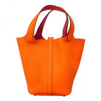 Hermes Handbag Picotin Lock Eclat PM Taurillon Clemence Swift Orange Minyan — view 7