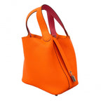 Hermes Handbag Picotin Lock Eclat PM Taurillon Clemence Swift Orange Minyan — view 2