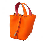 Hermes Handbag Picotin Lock Eclat PM Taurillon Clemence Swift Orange Minyan