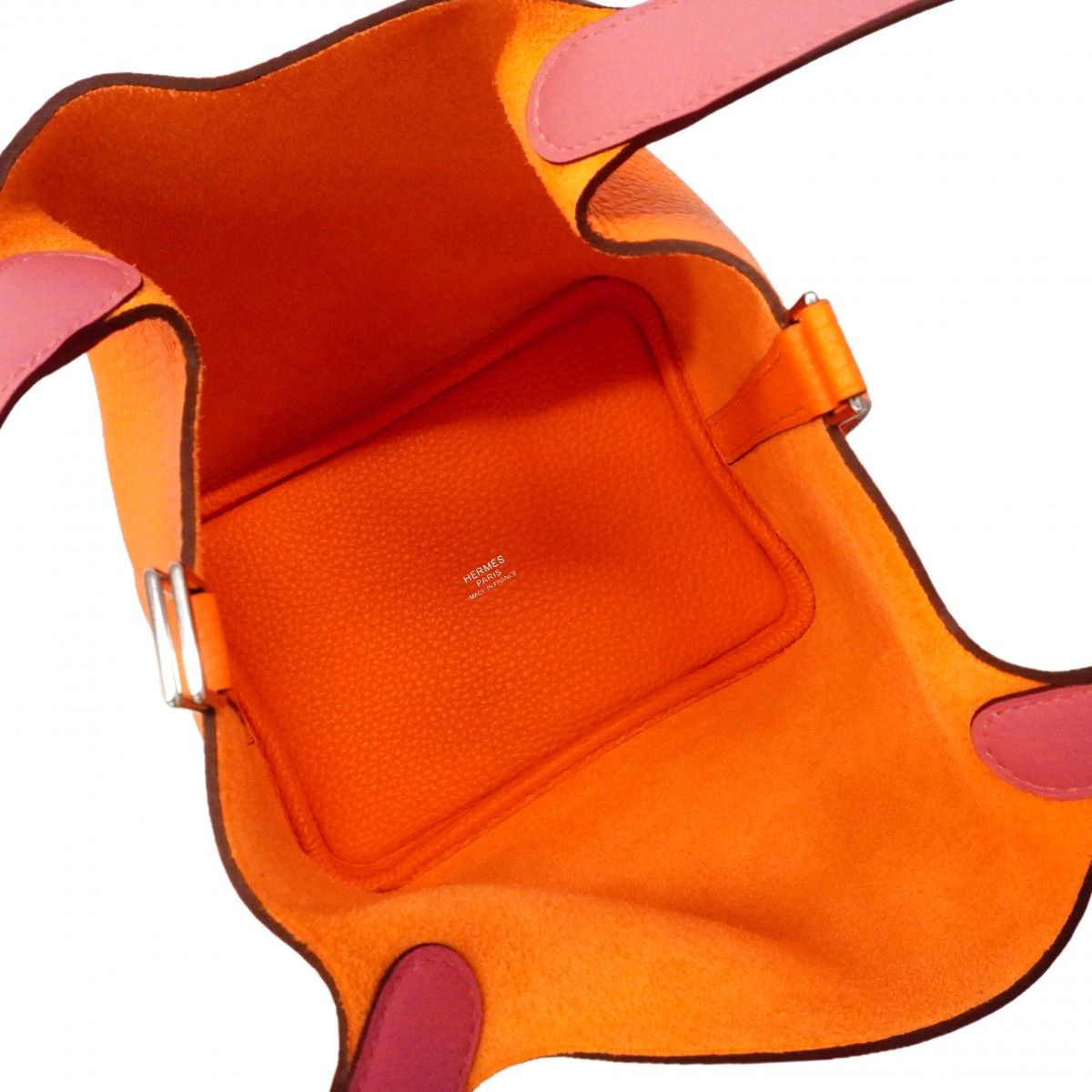 Hermes Handbag Picotin Lock Eclat PM Taurillon Clemence Swift Orange Minyan — view 4