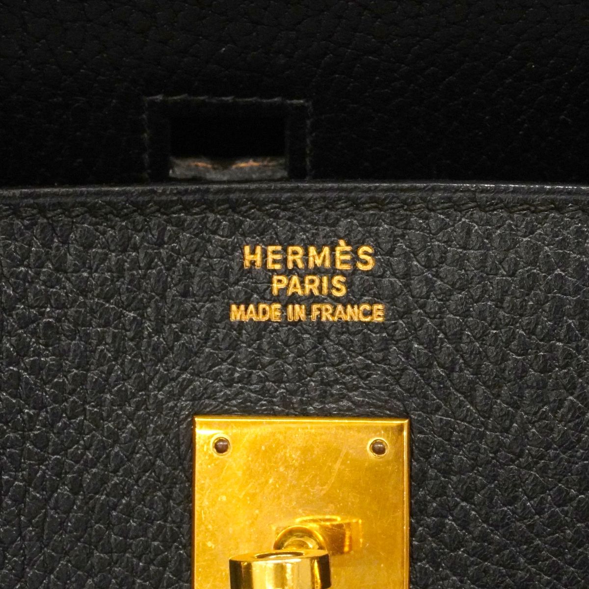 Hermes Handbag Birkin 40 Ardennes Black Gold — view 5
