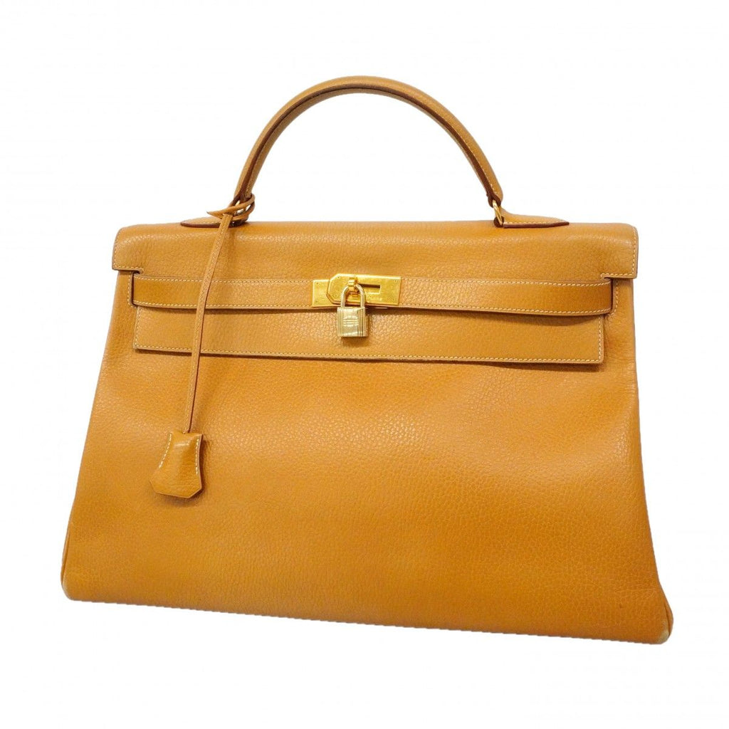 Hermes Handbag Kelly 40 Ardennes Natural Gold