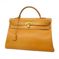 Hermes Handbag Kelly 40 Ardennes Natural Gold