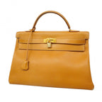 Hermes Handbag Kelly 40 Ardennes Natural Gold