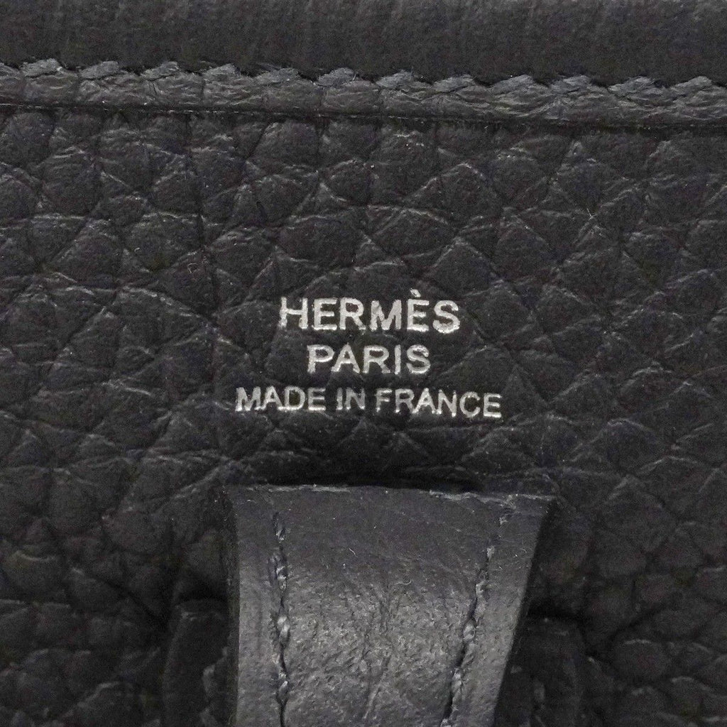 Hermes Shoulder Bag Evelyne TPM Taurillon Clemence Black Silver — view 5